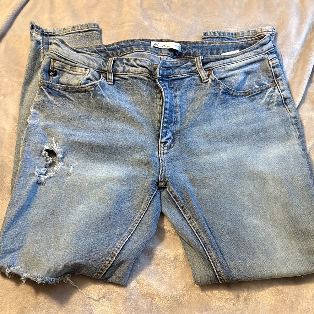 Calvin Klein Light Blue Distressed Boyfriend Jeans